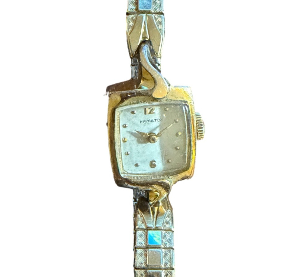 Hamilton Ladies Mechanical Watch 10K RGP Bezel Expansion Band